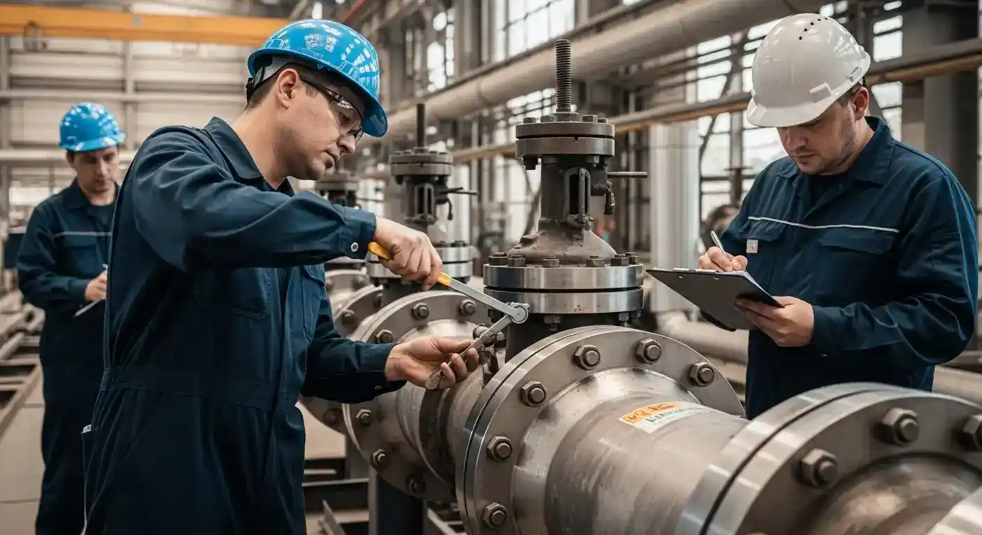Empresa de Diligenciamento Técnico realizando inspeção de progresso em fábrica de grandes equipamentos industriais.