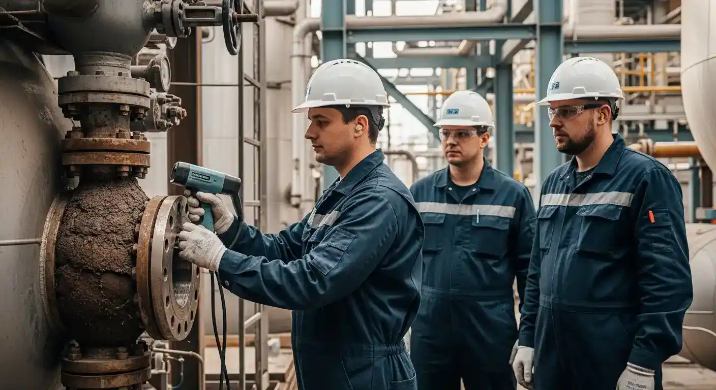 Ensaios em Reatores Industriais aplicados na identificação térmica e ultrassônica de descontinuidades sob isolamento.